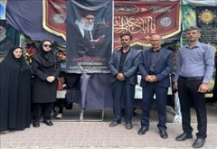موکب داری بخش عنبران در مراسم تشییع رهبر شهید
